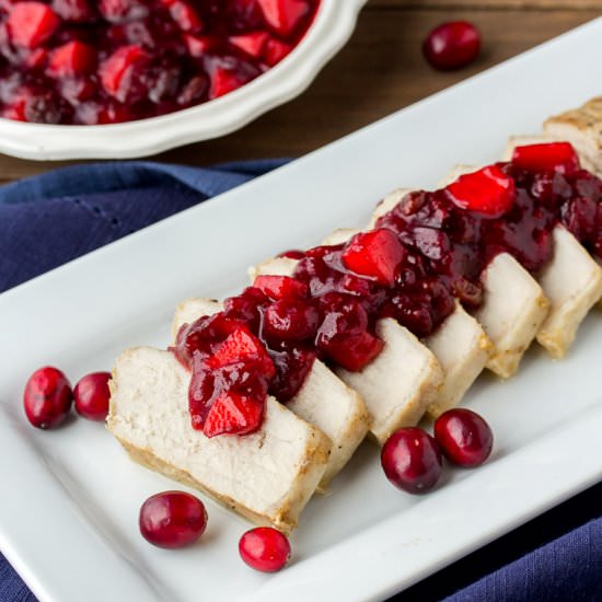 Pork with Cranberry Apple Chutney - Recipe photo by Delicious Little Bites