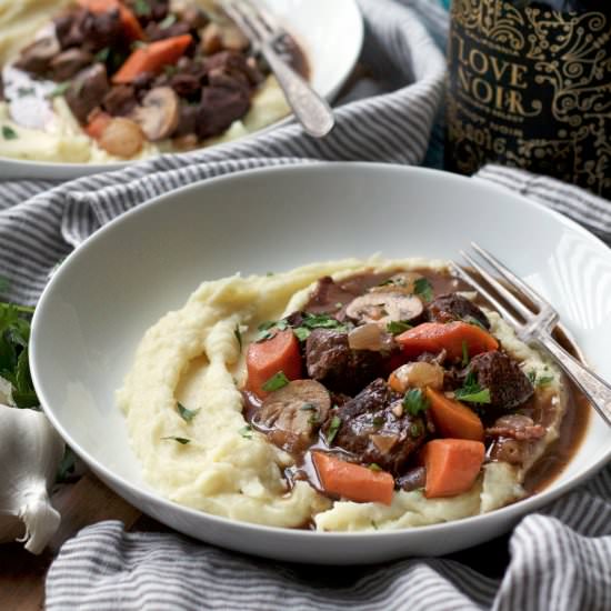 Beef Bourguignon - Recipe photo by peanutbutterandfitness