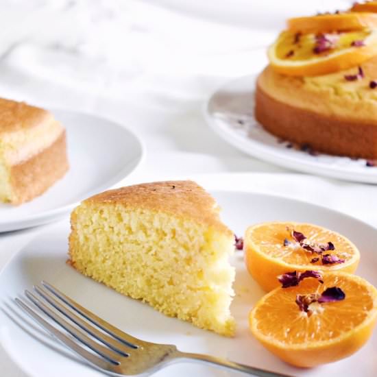 Orange and Rose Polenta Cake - Recipe photo by Shivani Loves Food