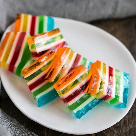 Jello Rainbow Salad - Recipe photo by thatskinnychickcanbake