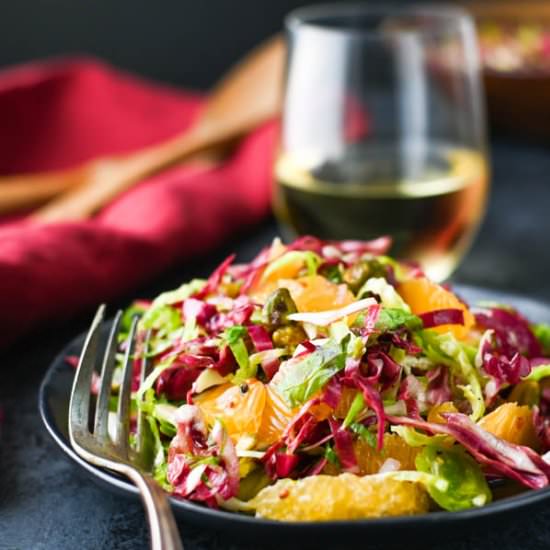 Radicchio Brussels Sprouts Salad - Recipe photo by garlic and zest