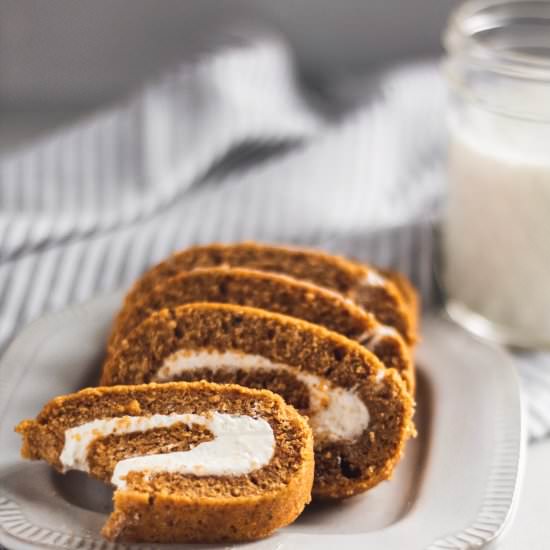 Pumpkin Roll with Cream Cheese - Recipe photo by Baran Bakery