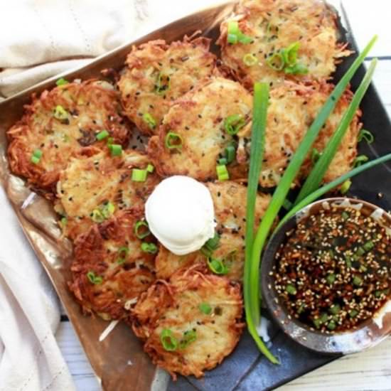Asian-Inspired Potato Latkes - Recipe photo by asiancaucasian