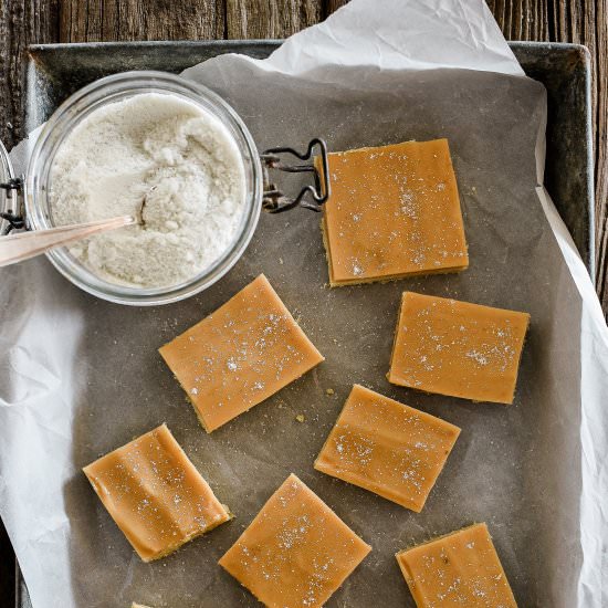 Salted Caramel Shortbread Bars - Recipe photo by BoxwoodAvenue