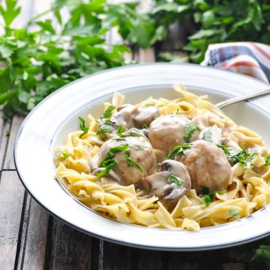 Slow Cooker Meatball Stroganoff - Recipe photo by The Seasoned Mom