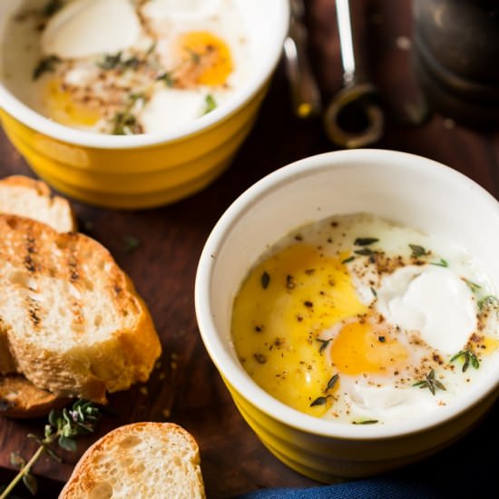 Baked Eggs for Breakfast - Recipe photo by currytrail