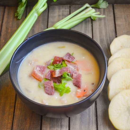 Creamy Potato Soup with Bacon - Recipe photo by theradiantchef