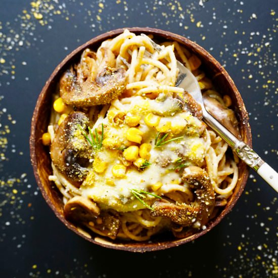 Vegan Herbs & Mushroom Pasta - Recipe photo by Animagus Eats