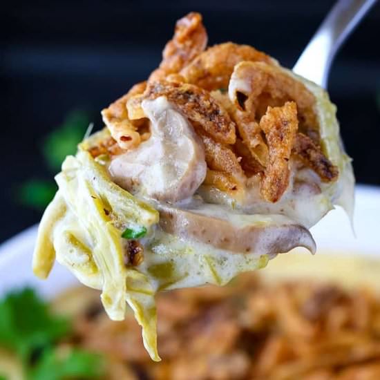 Cheesy Green Bean Casserole - Recipe photo by mantitlement