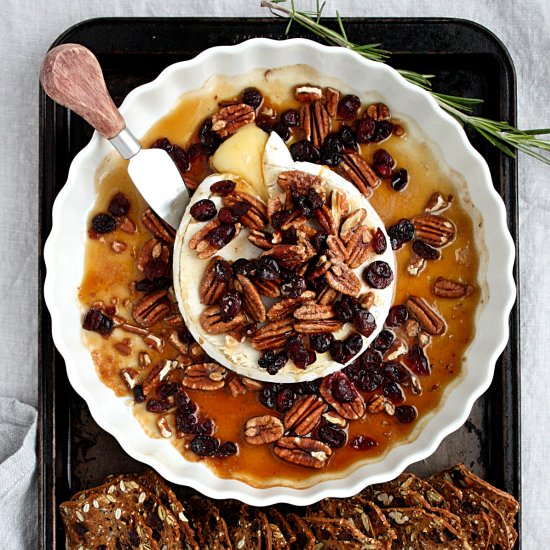 Baked Maple Brie with Pecans - Recipe photo by Monday Sunday Kitchen