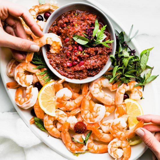 cranberry basil shrimp cocktail - Recipe photo by Cotter Crunch