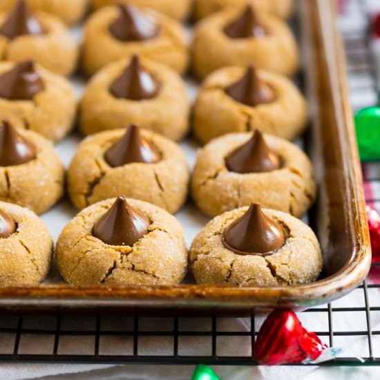 Brown Butter Peanut Butter Blossoms - Recipe photo by wellplated
