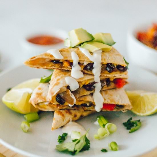 10 Minute Loaded Veggie Quesadillas - Recipe photo by katerinaseigel