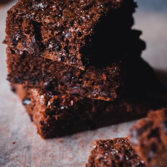 Chai-Spiced Cacao Nib Brownie Bars - Recipe photo by moon and spoon and yum.