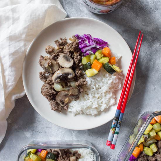 Bulgogi Korean Beef Bowls - Recipe photo by Carmy @ carmyy.com