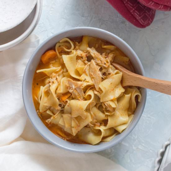 Korean Spicy Chicken Noodle Soup - Recipe photo by Carmy @ carmyy.com