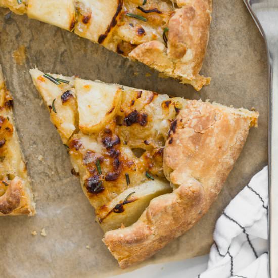 Rosemary Cheddar Apple Galette - Recipe photo by foodandtable