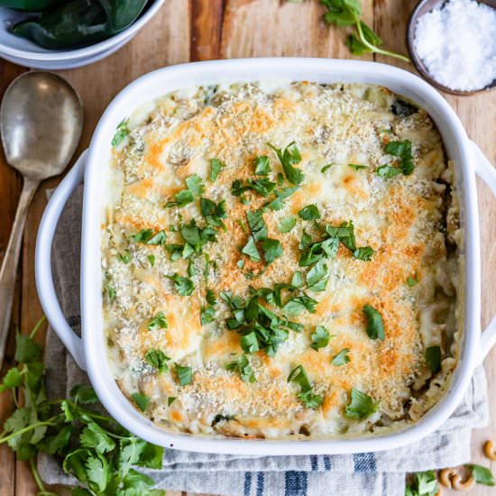 Sharp Cheddar & Poblano Mac - Recipe photo by hellonatural