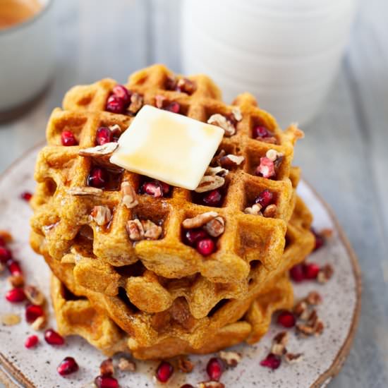 Butternut Squash Waffles - Recipe photo by karalydonRD