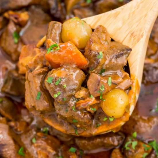 Beef Bourguignon - Recipe photo by peasandpeonies