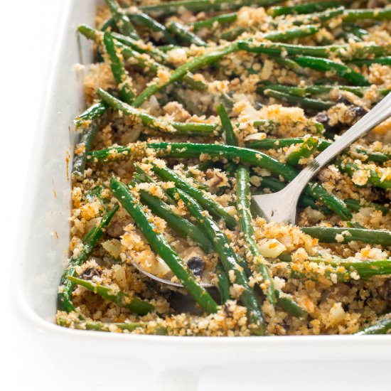 Lightened up Green Bean Casserole - Recipe photo by ChefSavvy