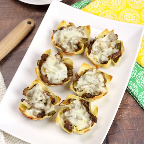 Cheesesteak Wonton Tarts - Recipe photo by TheToastyKitchen