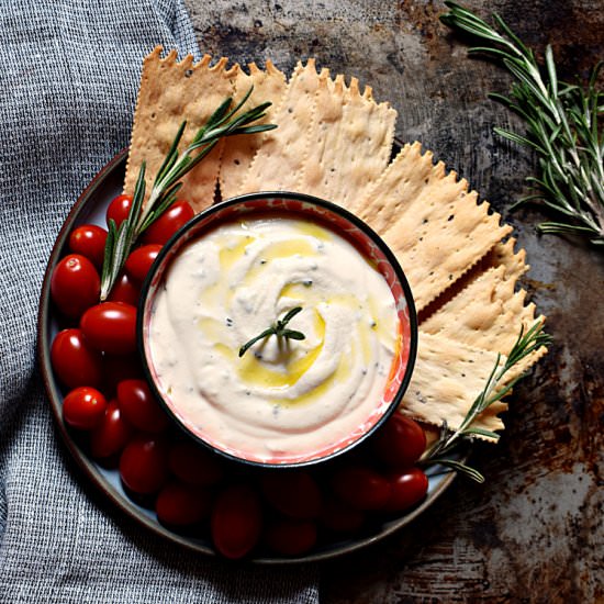 Truffle Oil Ricotta Dip - Recipe photo by The Boozy Oyster