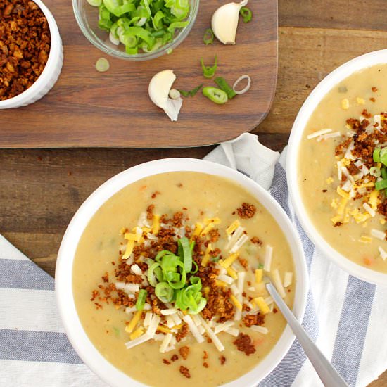 Creamy Vegan Potato Soup - Recipe photo by babemadeblog