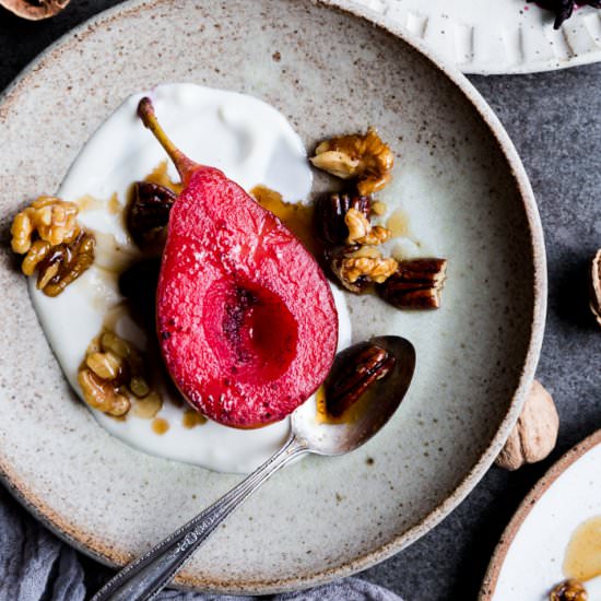 Easy poached pears - Recipe photo by TheLittlePlantation
