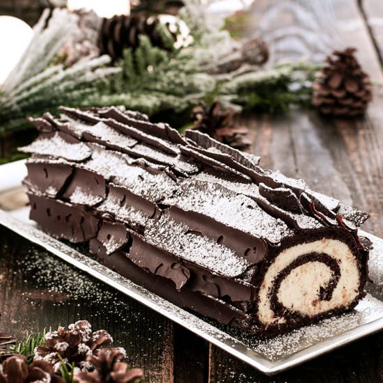 Chocolate Coconut Yule Log - Recipe photo by Home Cooking Adventure