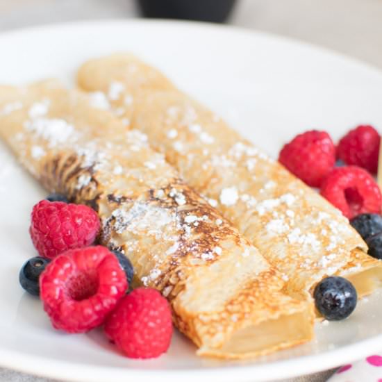 Simple Breakfast Crepes - Recipe photo by Asprinkleandasplash