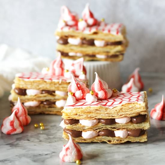 Candy Cane Mille-Feuille - Recipe photo by Hannah Berry