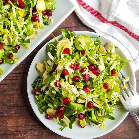 Brussels Sprouts & Pomegranate Salad - Recipe photo by peelwithzeal