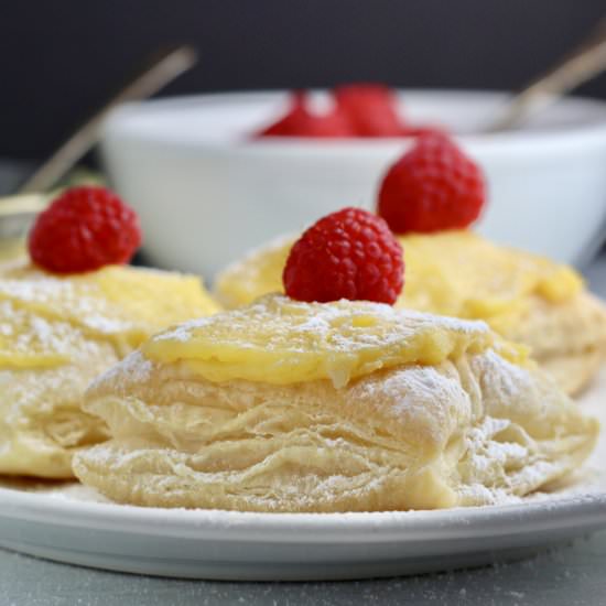 Dairy-Free Lemon Raspberry Puffs - Recipe photo by kitchengonerogue