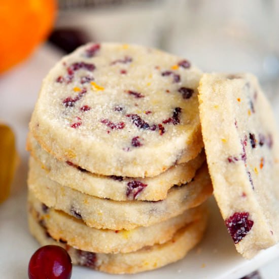 Cranberry Orange Shortbread Cookies - Recipe photo by MomOnTimeout