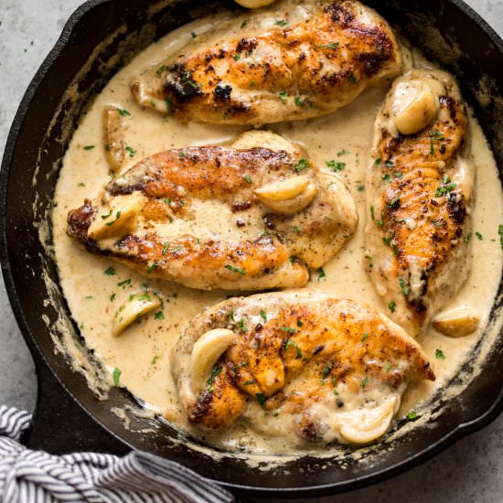 Creamy Garlic Chicken - Recipe photo by saltandlavender