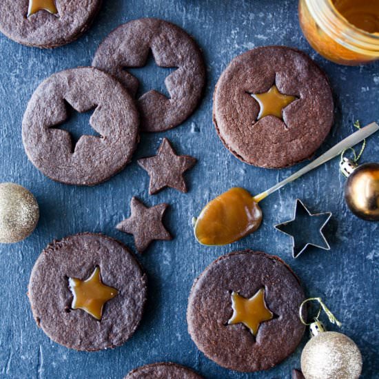 Chocolate Caramel Cookies - Recipe photo by The Desserted Girl
