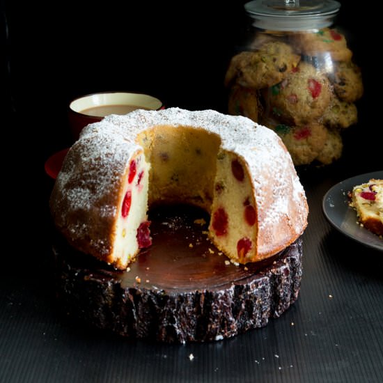 Pistachio Cherry Bundt Cake - Recipe photo by VeenaAzmanov
