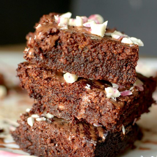 Flourless Peppermint Brownies - Recipe photo by Athletic Avocado