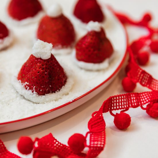 Santa Hat Strawberries - Recipe photo by The Sweet Nerd