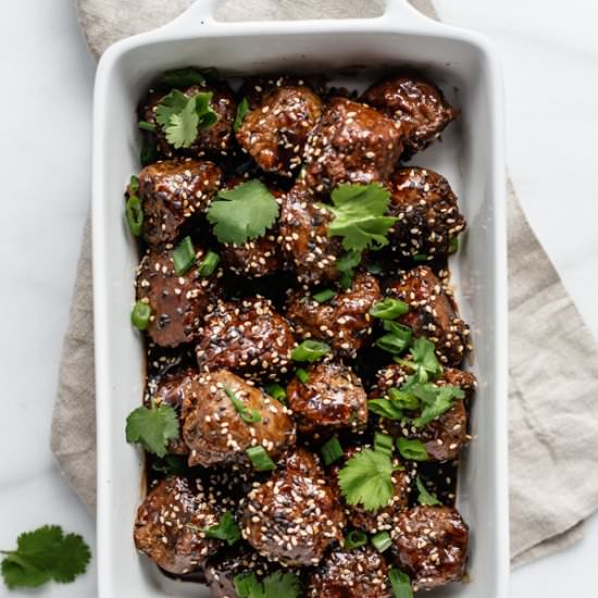 Plant-Based Sweet & Sour Meatballs - Recipe photo by choosingchia