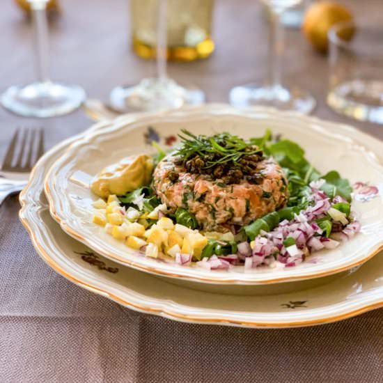 Rum-spiked Smoked Salmon Tartare - Recipe photo by alwaysusebutter