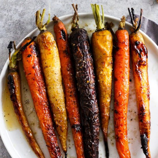 Maple Ginger Rainbow Carrots - Recipe photo by gratefulgrazer