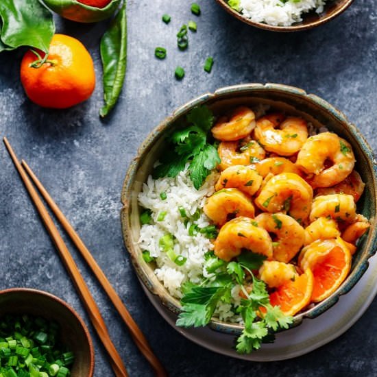 orange & honey glazed shrimp - Recipe photo by Give it Some Thyme