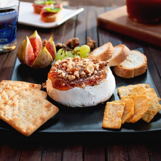 Baked Brie with Fig Jam - Recipe photo by MasalaHerb