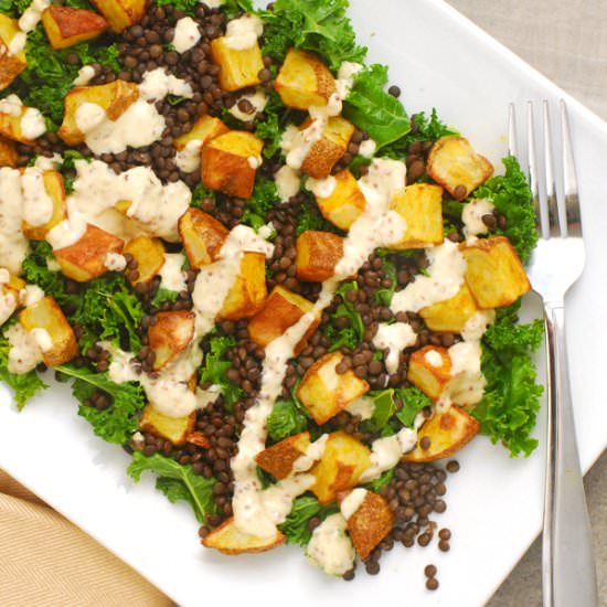 Golden Potato, Black Lentil, & Kale - Recipe photo by alisonsallspice