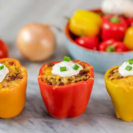 Chili Stuffed Peppers - Recipe photo by MamaNeedsCake