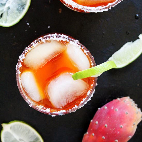 Prickly Pear Margaritas! - Recipe photo by Horses &amp; Heels