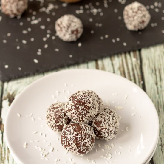 Mum's No-Bake Chocolate Snowballs - Recipe photo by neilshealthymeals