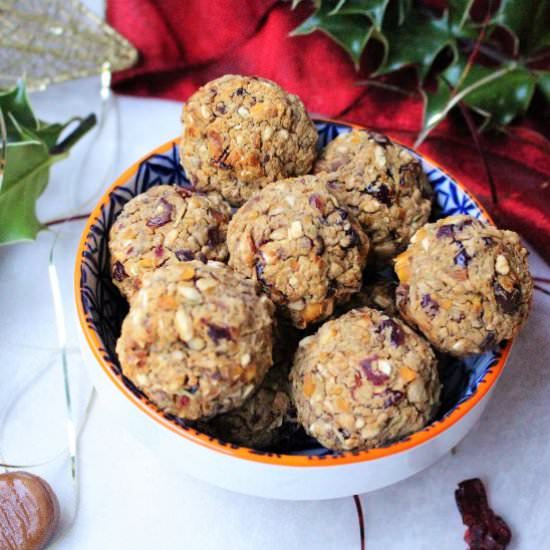Chestnut Cranberry Stuffing Falafel - Recipe photo by Nourishing Amy